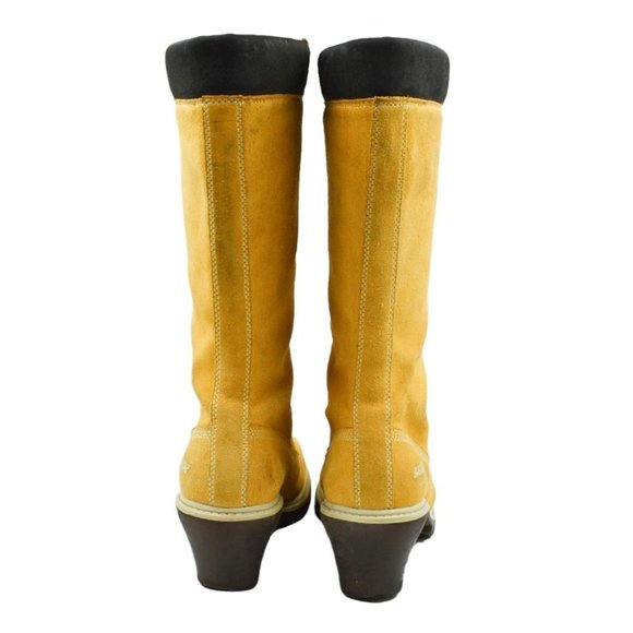 Vintage Lugz Y2K Tall Tan Leather Lace-up Boots - Picture 11 of 14